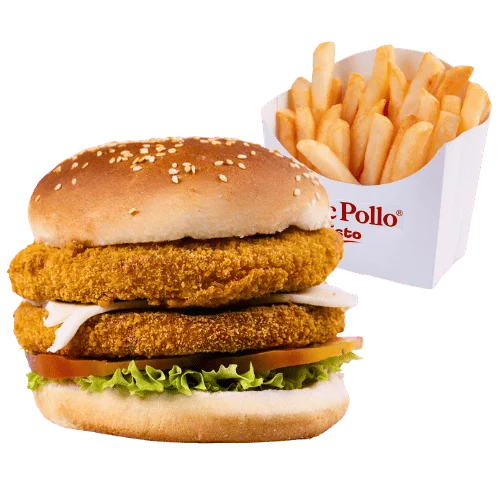 Combo Hamburguesa de Pollo Doble Carne + Papa Francesa